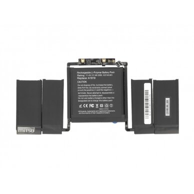 Baterija (akumuliatorius) Apple MacBook Pro 13 A1706 A1819 MPXV2LL 11.4V 4314mAh 49.2Wh 3